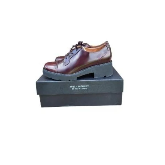 Wide Naturalizer Cabaret Lace Loafer Lug Platform Wine Burgundy Shoe Women 8.5 - Picture 2 of 15